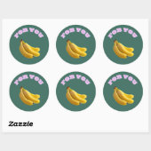 Sweet Choice Banana Stickers – Hand-Drawn Cute ラウンドシール (シート)