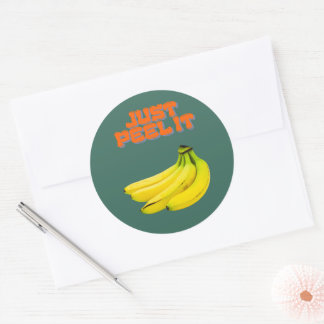 Sweet Choice Banana Stickers – Hand-Drawn Cute ラウンドシール