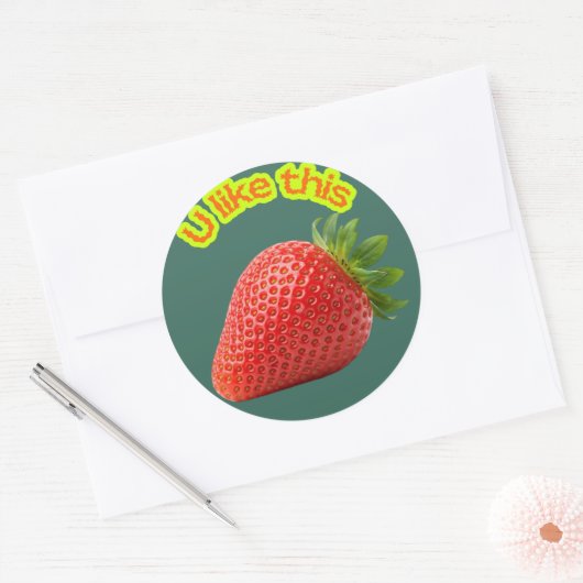 Sweet Choice Strawberry Stickers – Hand-Drawn Cute ラウンドシール (封筒)