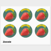 Sweet Choice Strawberry Stickers – Hand-Drawn Cute ラウンドシール (シート)