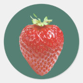 Sweet Choice Strawberry Stickers – Hand-Drawn Cute ラウンドシール (正面)