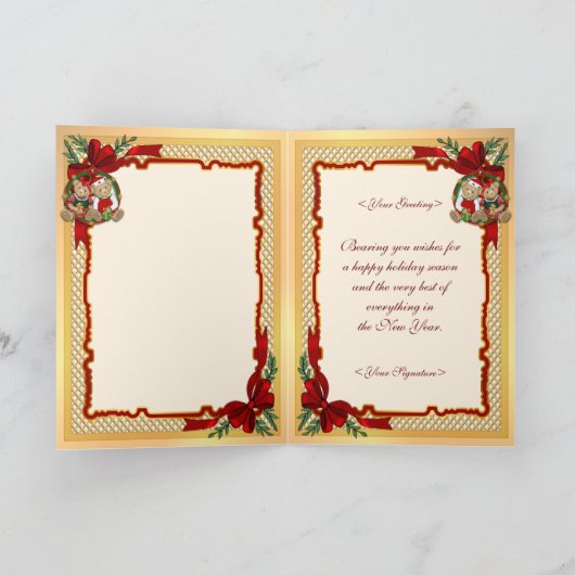 Sweet Christmas Bears - Verse Inside シーズンカード (内部)