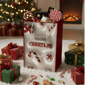 Sweet Christmas Holiday Gift Bag ミディアムペーパーバッグ
