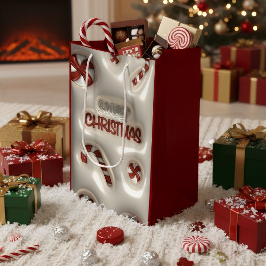 Sweet Christmas Holiday Gift Bag ミディアムペーパーバッグ