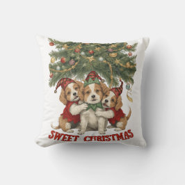 Sweet Christmas Hug ~ メリーな犬たちとホリデーな喜び クッション