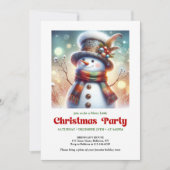 Sweet Christmas snowman editable kids party invite 招待状 (正面)