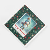 Sweet Christmas Snowman Napkins Personalized Kids  (コーナー)