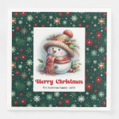 Sweet Christmas snowman with snowflakes kids  (正面)