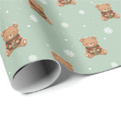 Sweet Christmas Teddy Bear Wrapping Paper ラッピングペーパー (ロールコーナー)