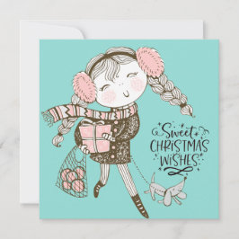 Sweet Christmas Wishes フラットカード