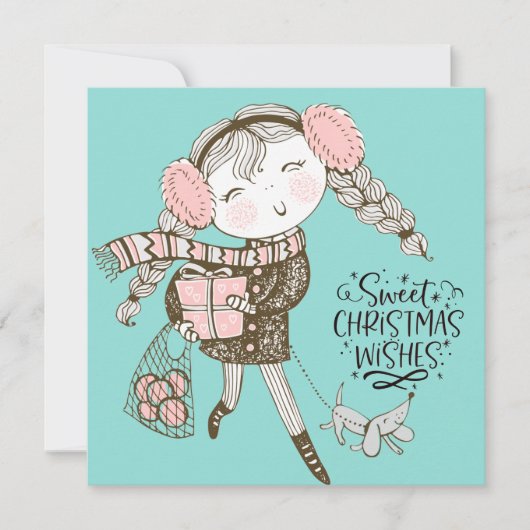 Sweet Christmas Wishes フラットカード (正面)