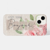 Sweet classy stylish Grunge botanical Bonjour iPhoneケース (裏面横)