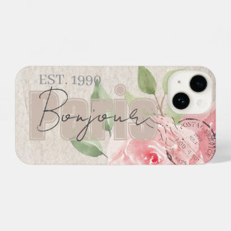 Sweet classy stylish Grunge botanical Bonjour iPhone 14ケース