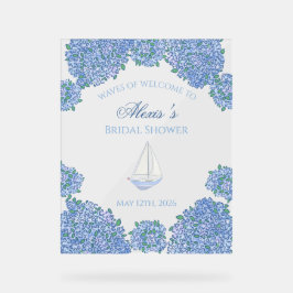 Sweet Coastal Blue Bridal Shower Welcome Sign アクリルサイン