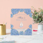 Sweet Coastal Blue Bridal Shower Welcome Sign アクリルサイン (ウェディング)