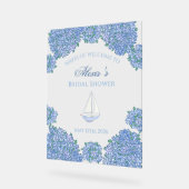 Sweet Coastal Blue Bridal Shower Welcome Sign アクリルサイン (傾斜)