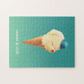 Sweet Cone: Smiling Bichon Ice Cream Art ジグソーパズル (横)