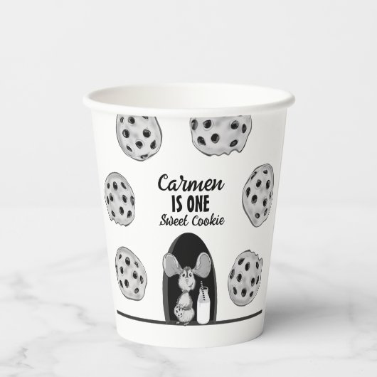 Sweet Cookie Mouse First Birthday 紙コップ (裏面)