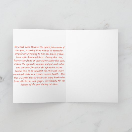 Sweet Corn Moon Fearyのグリーティングカ威厳があるード(Envlp付) カード (内部)