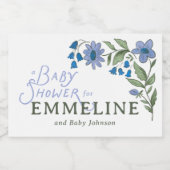 Sweet Country Floral Baby Shower  スパークリングワインラベル (シングルラベル)