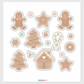 Sweet & Cozy Gingerbread Cookies Pattern: Aestheti シール (シート)