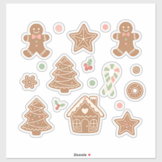 Sweet & Cozy Gingerbread Cookies Pattern: Aestheti シール