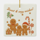 Sweet & Cozy Gingerbread Family Christmas Ornament セラミックオーナメント (裏面)