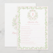 Sweet Crest | Spill the Tea Bridal Shower Game  招待状 (正面/裏面)