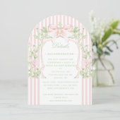 Sweet Crest w/ Pink Wedding Details Enclosure Card 招待状 (スタンド正面)