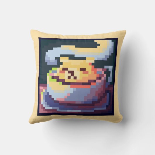 Sweet cup a tea, Pixel Art, pixelart クッション (裏面)