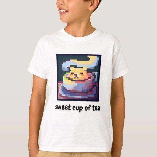 sweet cup of tea, pixelart, Pixel Art, shirt Tシャツ (正面)
