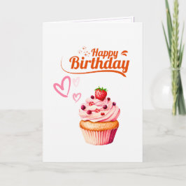Sweet Cupcake Birthday Greeting Card カード
