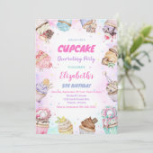 Sweet Cupcake Birthday Party Invitation 招待状 (スタンド正面)