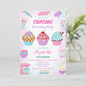 Sweet Cupcake Birthday Party Invitation 招待状 (スタンド正面)