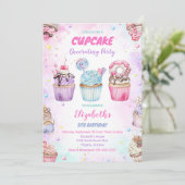 Sweet Cupcake Birthday Party Invitation 招待状 (スタンド正面)