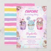Sweet Cupcake Birthday Party Invitation 招待状 (正面/裏面)