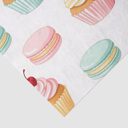 Sweet Cupcake Macaron Pattern 薄葉紙 (詳細)