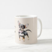 Sweet Cute Brown Cream Chihuahua Dog コーヒーマグカップ (正面右)