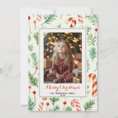 Sweet & Cute Candy Canesクリスマスフォト シーズンカード (正面)