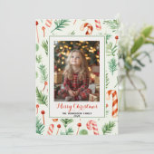 Sweet & Cute Candy Canesクリスマスフォト シーズンカード (スタンド正面)