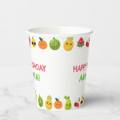 Sweet Cute Fruit Funny Kids Birthday Party  紙コップ (左)