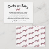 Sweet Dachshund Dog Art Bring A Book Baby Shower エンクロージャーカード (正面/裏面)