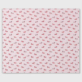 Sweet Dachshund Plaid Pattern Wrapping Paper Roll ラッピングペーパー (フラット)