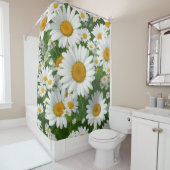 Sweet daisy pattern white floral greenery シャワーカーテン (インサイチュ)