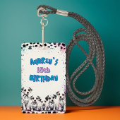 Sweet Dalmatian Watercolor Birthday Party Badge バッジ