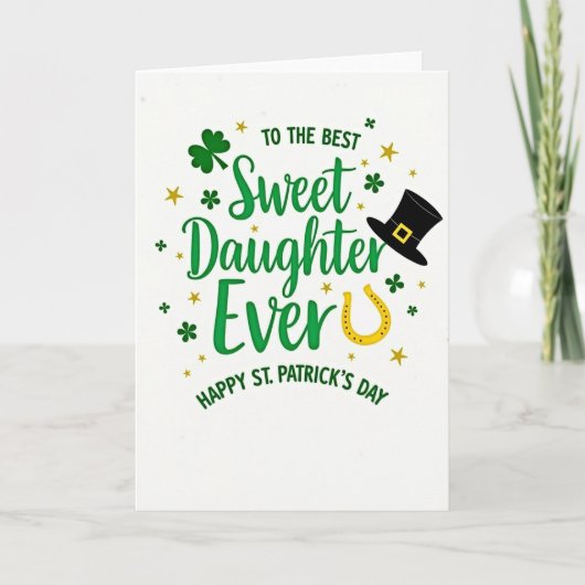 Sweet Daughter Happy St Patricks Card カード (正面)