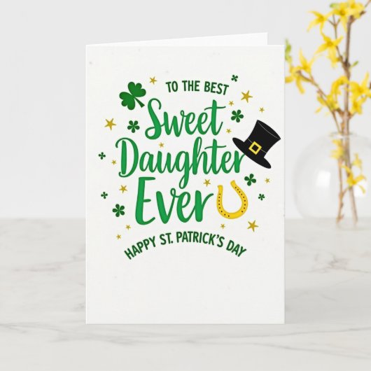 Sweet Daughter Happy St Patricks Card カード (黄色い花)