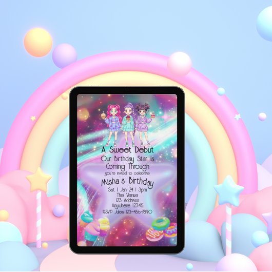 Sweet Debut Birthday KPOP Star 招待状