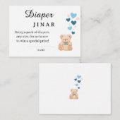 Sweet Diaper Raffle Card for Baby Shower エンクロージャーカード (正面/裏面)