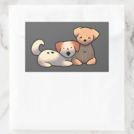 Sweet dogs, puppy 長方形シール